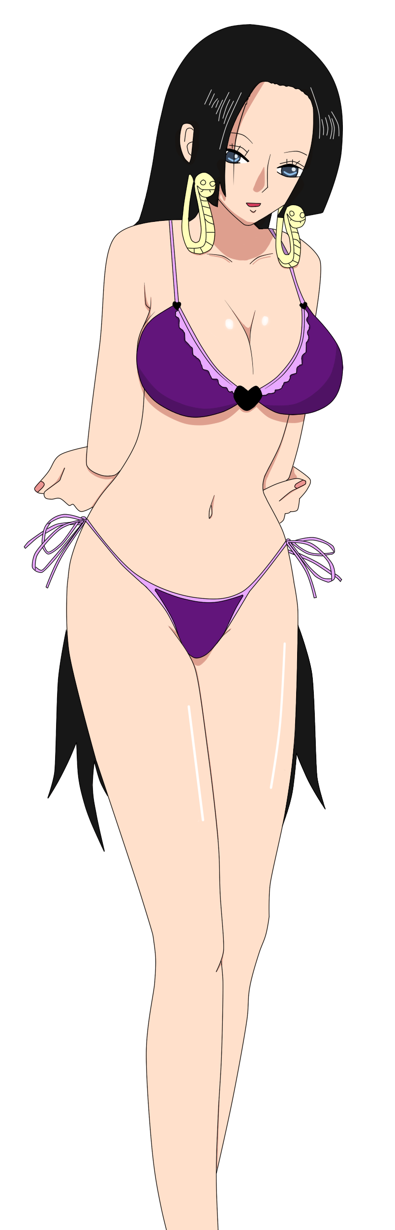 One Piece Boa Hancock Bikini Cleavage Swimsuits Transparent Png Vector Trace Yande Re